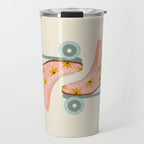 Retro Roller Skates - Blush & Mint Palette Travel Mug Gallery Image 1