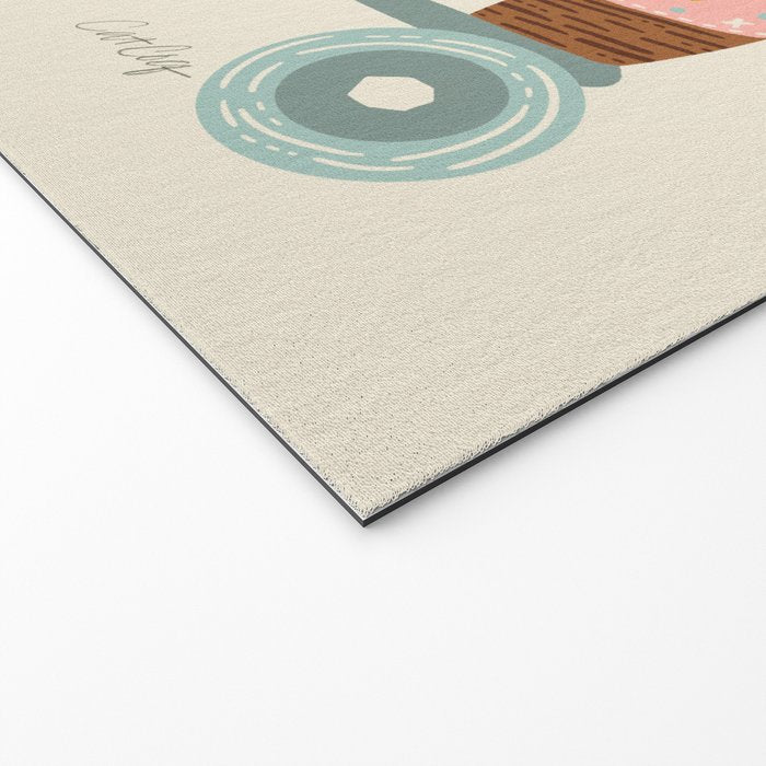 Retro Roller Skates - Blush & Mint Palette Welcome Mat Gallery Image 2