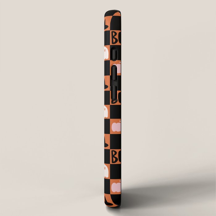 Halloween Checkered Print in Orange iPhone Case Gallery Image 2