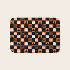 Halloween Checkered Print in Orange Bath Mat Gallery Image 1