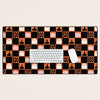 Halloween Checkered Print in Orange Desk Mat Gallery Image 1