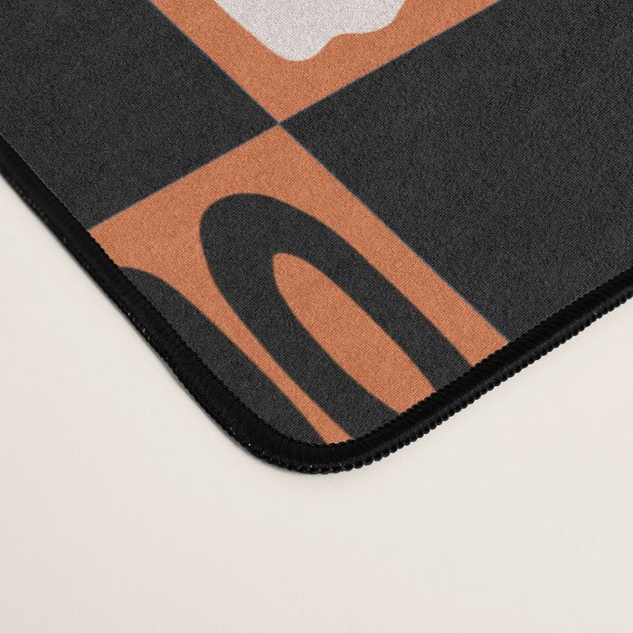 Halloween Checkered Print in Orange Desk Mat Gallery Image 4