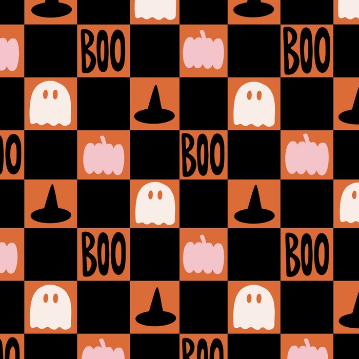 Halloween Checkered Print in Orange Coffee Mug Gallery Image 2