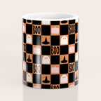 Halloween Checkered Print in Orange Coffee Mug Gallery Image 4