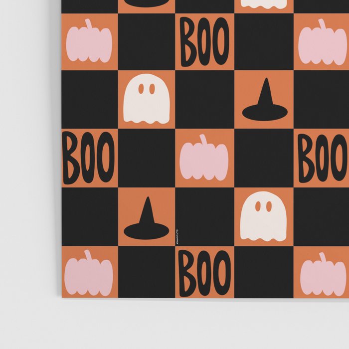 Halloween Checkered Print in Orange Poster Gallery Image 3