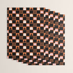 Halloween Checkered Print in Orange Wrapping Paper Gallery Image 3
