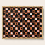 Halloween Checkered Print in Orange Serving Tray Gallery Image 1