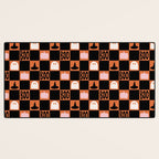 Halloween Checkered Print in Orange Desk Mat Gallery Image 3