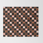 Halloween Checkered Print in Orange Throw Blanket Gallery Image 2