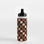 Halloween Checkered Print in Orange Water Bottle Gallery Image 2