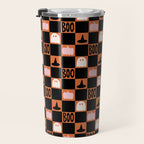 Halloween Checkered Print in Orange Travel Mug Gallery Image 3