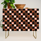 Halloween Checkered Print in Orange Credenza Gallery Image 1