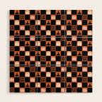 Halloween Checkered Print in Orange Wood Wall Art Gallery Image 1