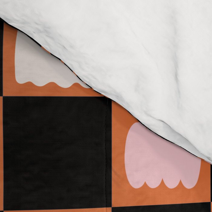 Halloween Checkered Print in Orange Comforter Gallery Image 4