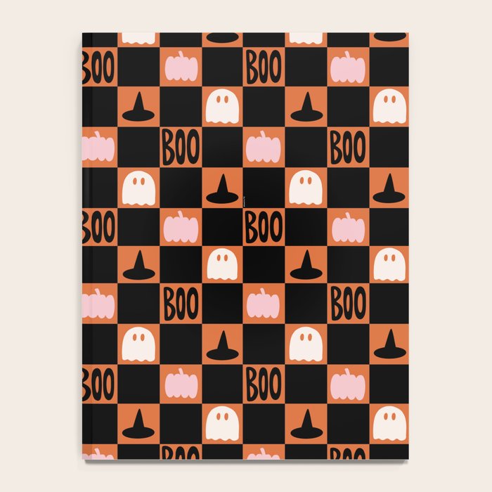 Halloween Checkered Print in Orange Notebook Gallery Image 4