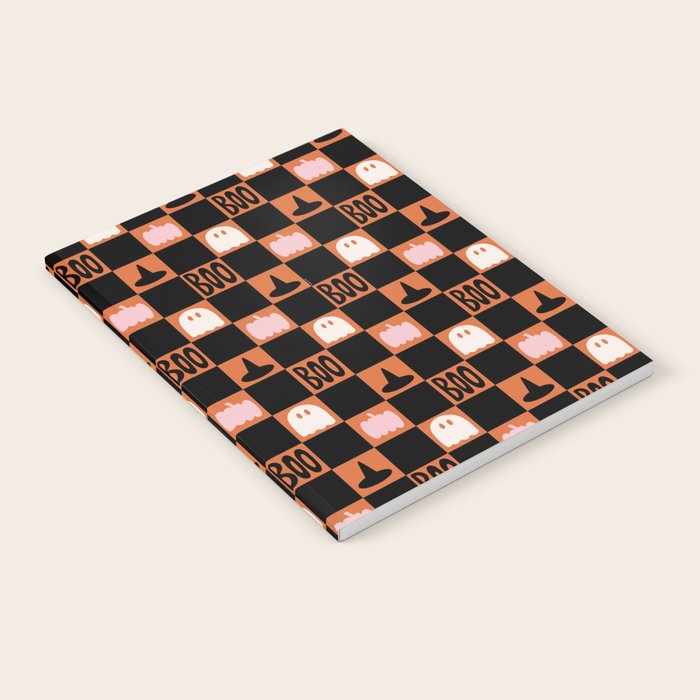 Halloween Checkered Print in Orange Notebook Gallery Image 2
