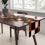 Halloween Checkered Print in Orange Table Runner Gallery Image 2