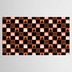 Halloween Checkered Print in Orange Tablecloth Gallery Image 2
