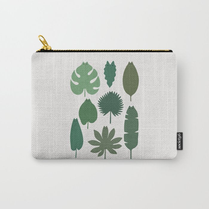 Cat and Plant 39: Tropicat Leaves Carry All Pouch Gallery Image 1