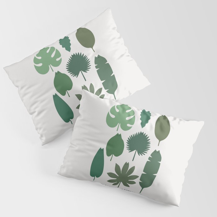 Cat and Plant 39: Tropicat Leaves Pillow Sham Gallery Image 3