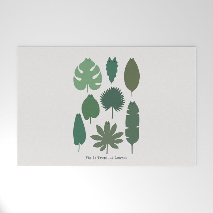 Cat and Plant 39: Tropicat Leaves Welcome Mat Gallery Image 1