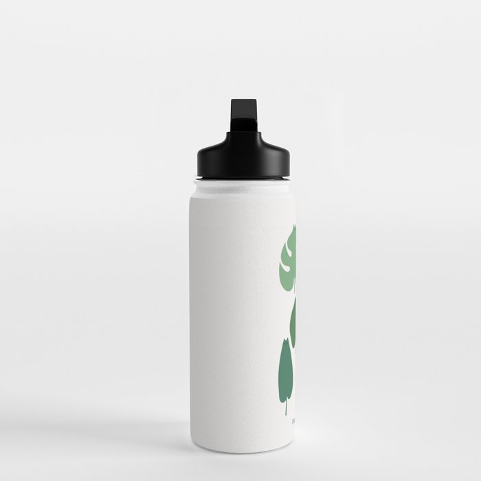 Cat and Plant 39: Tropicat Leaves Water Bottle Gallery Image 3