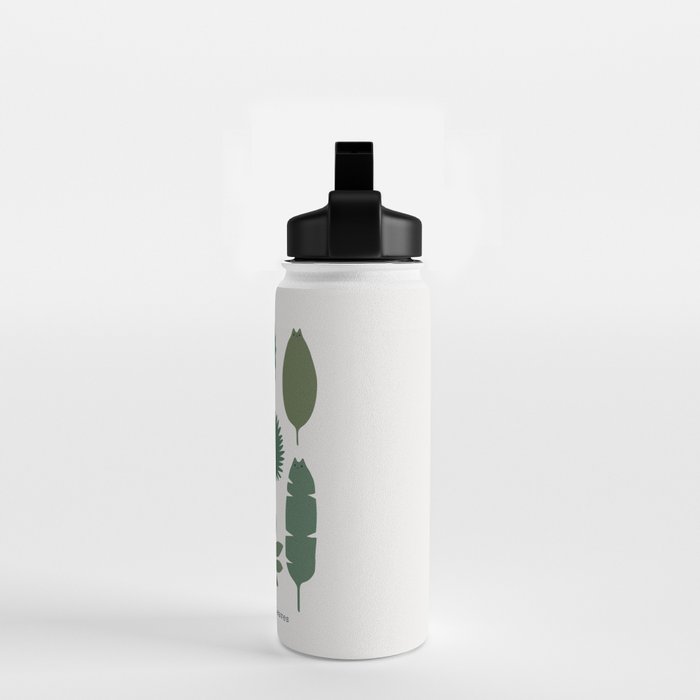 Cat and Plant 39: Tropicat Leaves Water Bottle Gallery Image 2