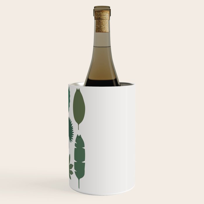 Cat and Plant 39: Tropicat Leaves Wine Chiller Gallery Image 3
