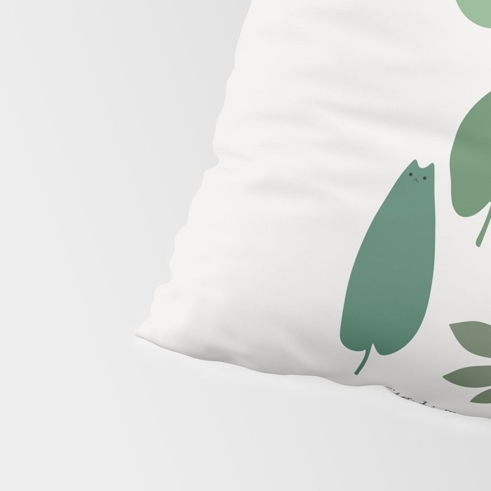 Cat and Plant 39: Tropicat Leaves Pillow Sham Gallery Image 4