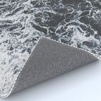 Aerial Ocean - Black and White Sea - Crashing Waves - Travel photography Rug Gallery Image 4