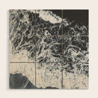 Aerial Ocean - Black and White Sea - Crashing Waves - Travel photography Wood Wall Art Gallery Image 1