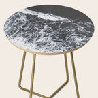 Aerial Ocean - Black and White Sea - Crashing Waves - Travel photography Side Table Gallery Image 2