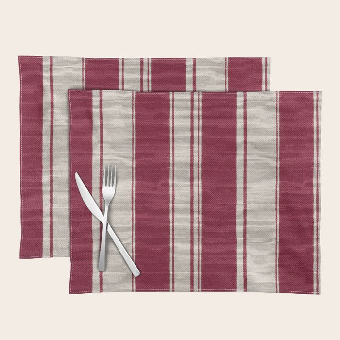 Timeless Crimson Heritage Stripes Placemat Gallery Image 1