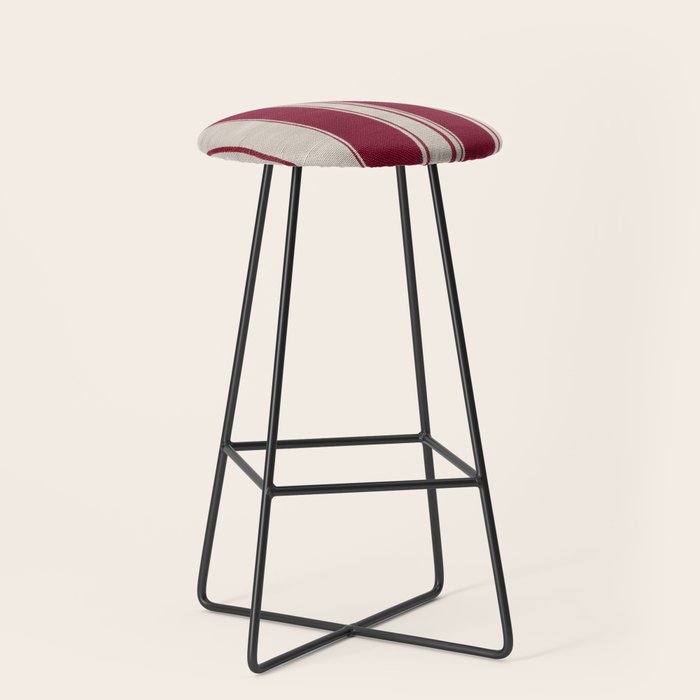 Timeless Crimson Heritage Stripes Stool Gallery Image 1