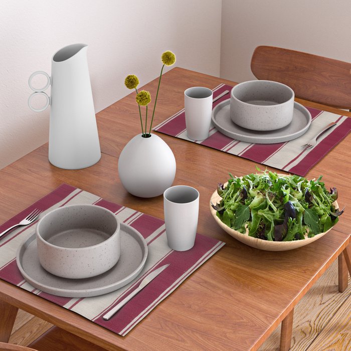 Timeless Crimson Heritage Stripes Placemat Gallery Image 2