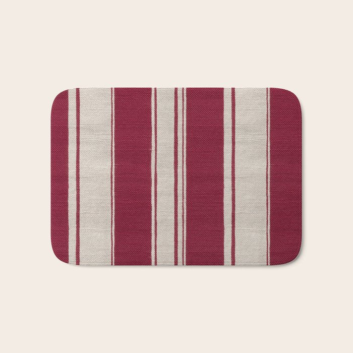 Timeless Crimson Heritage Stripes Bath Mat Gallery Image 1