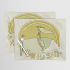 follow the sun lady slide // retro surf art by surfy birdy Placemat Gallery Image 1