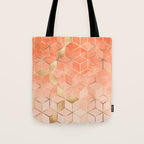 Soft Peach Gradient Cubes Tote Bag Gallery Image 1