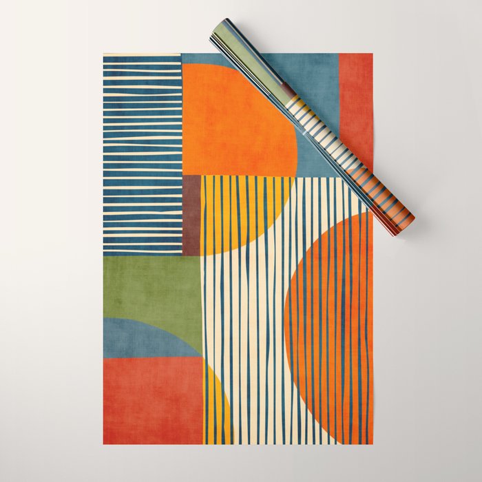 Modern Bold Abstract Art Colorful Geometric  Wrapping Paper Gallery Image 1