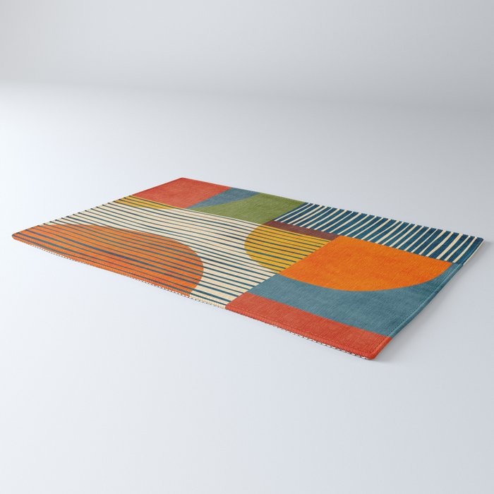 Modern Bold Abstract Art Colorful Geometric  Rug Gallery Image 3