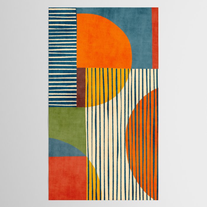 Modern Bold Abstract Art Colorful Geometric  Tablecloth Gallery Image 2