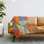 Modern Bold Abstract Art Colorful Geometric  Throw Blanket Gallery Image 1