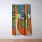 Modern Bold Abstract Art Colorful Geometric  Window Curtain Gallery Image 3