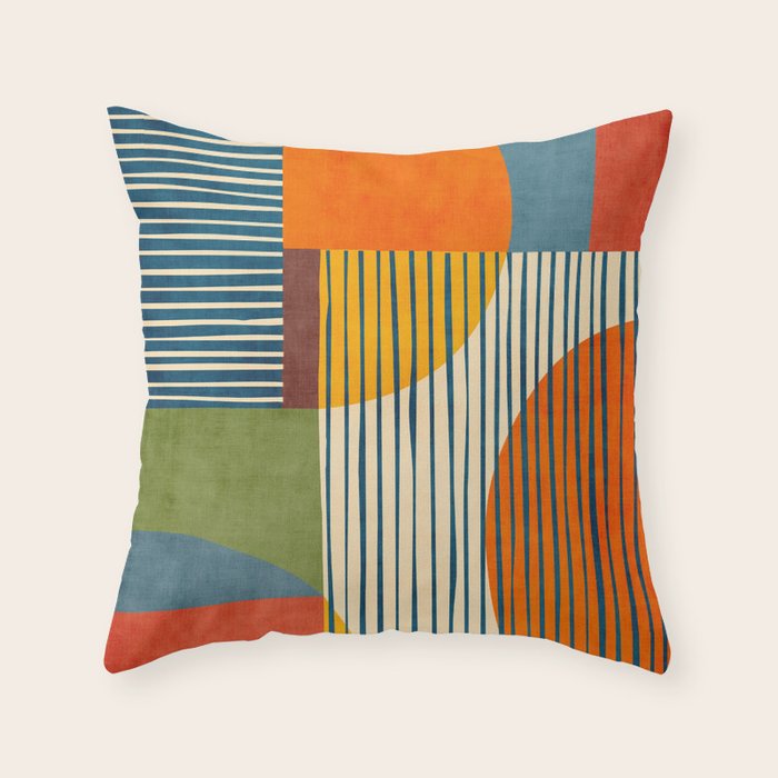 Modern Bold Abstract Art Colorful Geometric  Throw Pillow Gallery Image 6
