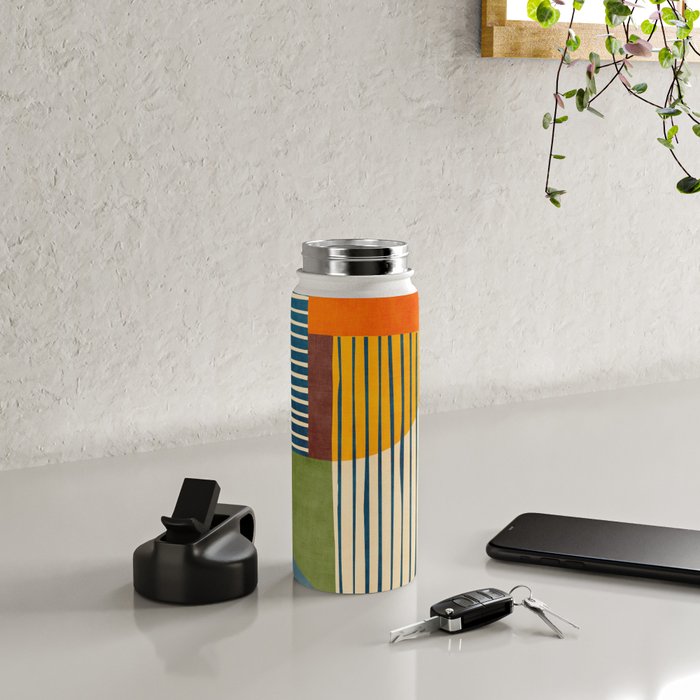 Modern Bold Abstract Art Colorful Geometric  Water Bottle Gallery Image 4
