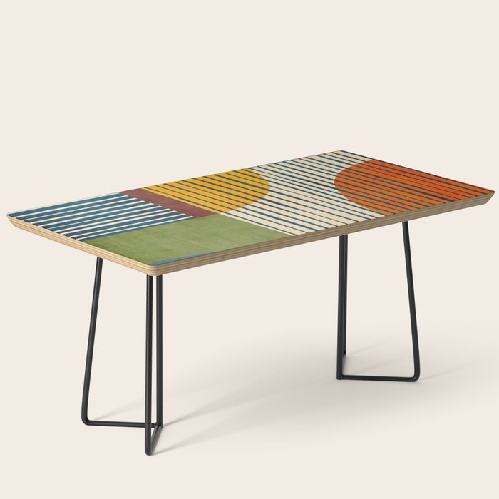 Modern Bold Abstract Art Colorful Geometric  Coffee Table Gallery Image 1