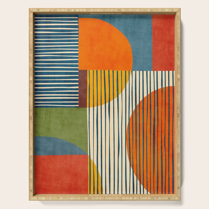 Modern Bold Abstract Art Colorful Geometric  Serving Tray Gallery Image 1