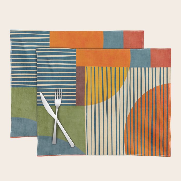Modern Bold Abstract Art Colorful Geometric  Placemat Gallery Image 1