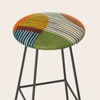 Modern Bold Abstract Art Colorful Geometric  Stool Gallery Image 2