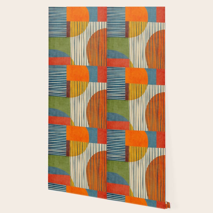 Modern Bold Abstract Art Colorful Geometric  Wallpaper Gallery Image 2